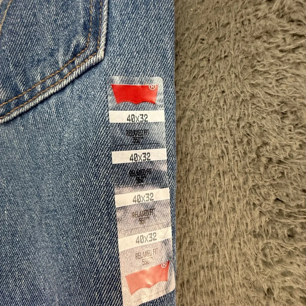 Levi's 550 Jeans Mens 40x32 Blue Relaxed Fit Denim Medium Wash Y2K Deadstock